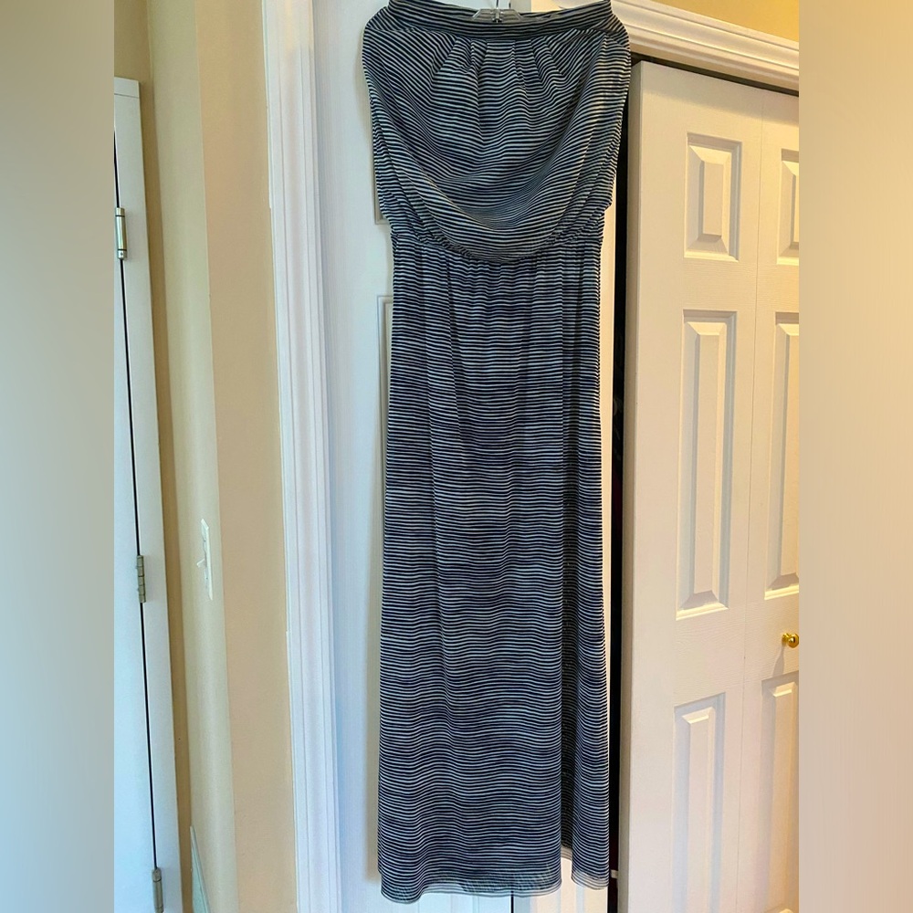 Cynthia Rowley Gray and Black Strapless Sundress